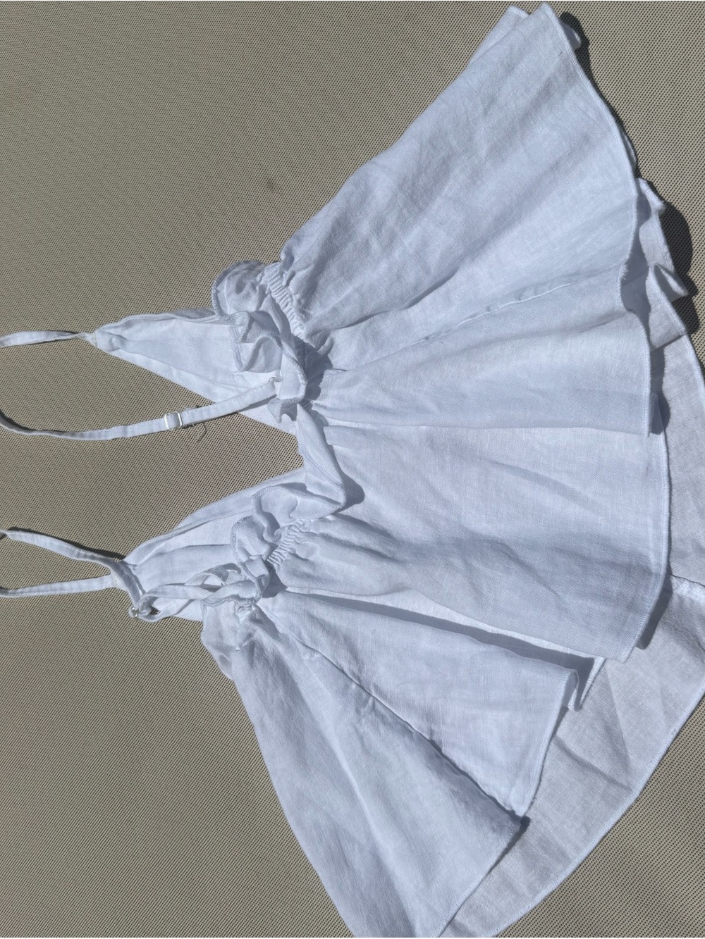 Subdues white cotton tank